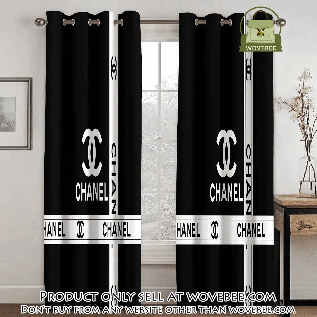 Chanel black premium window curtains hot  luxury curtain wc109 wvb0522459
